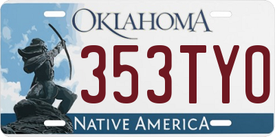 OK license plate 353TYO