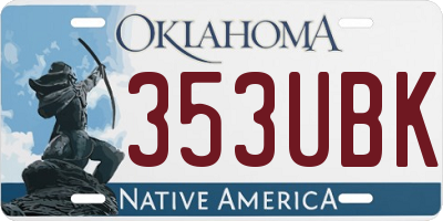 OK license plate 353UBK