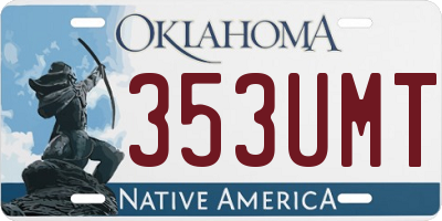 OK license plate 353UMT