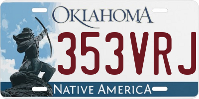 OK license plate 353VRJ