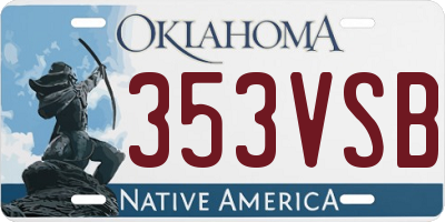 OK license plate 353VSB