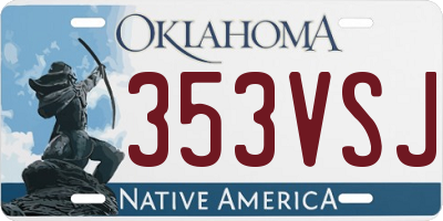 OK license plate 353VSJ