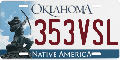 OK license plate 353VSL