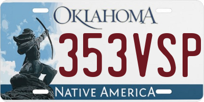 OK license plate 353VSP