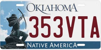 OK license plate 353VTA