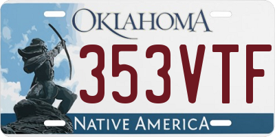 OK license plate 353VTF