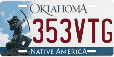 OK license plate 353VTG