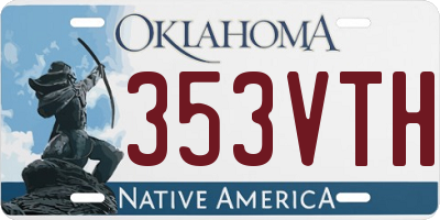 OK license plate 353VTH