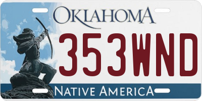 OK license plate 353WND