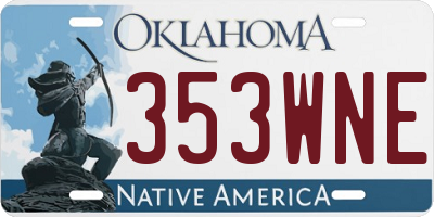 OK license plate 353WNE