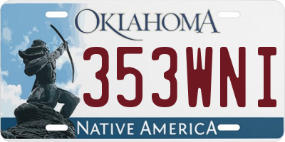 OK license plate 353WNI