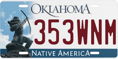 OK license plate 353WNM