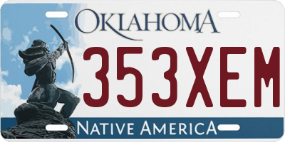 OK license plate 353XEM