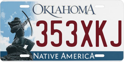 OK license plate 353XKJ