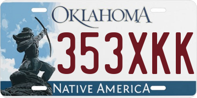 OK license plate 353XKK