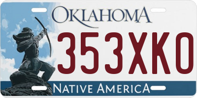 OK license plate 353XKO