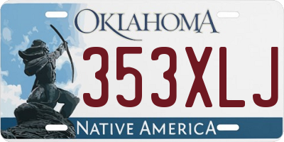 OK license plate 353XLJ