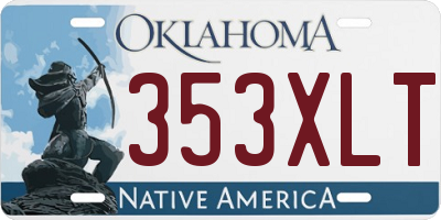 OK license plate 353XLT