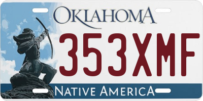 OK license plate 353XMF