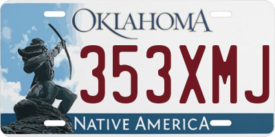 OK license plate 353XMJ