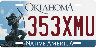 OK license plate 353XMU
