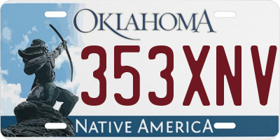 OK license plate 353XNV