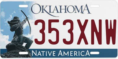 OK license plate 353XNW