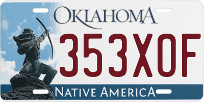 OK license plate 353XOF