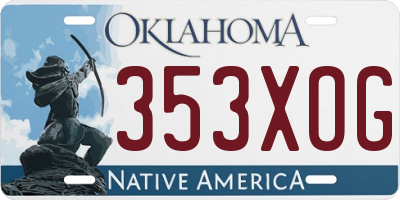 OK license plate 353XOG