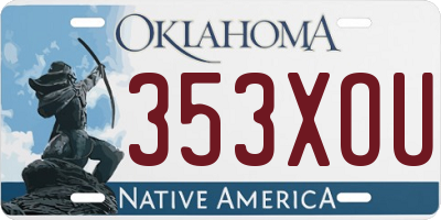 OK license plate 353XOU
