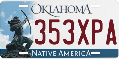 OK license plate 353XPA