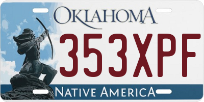OK license plate 353XPF