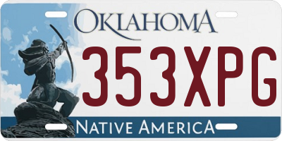 OK license plate 353XPG
