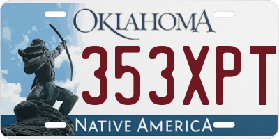 OK license plate 353XPT