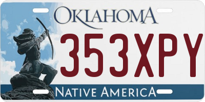 OK license plate 353XPY