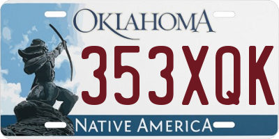 OK license plate 353XQK