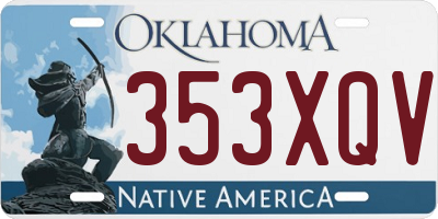 OK license plate 353XQV