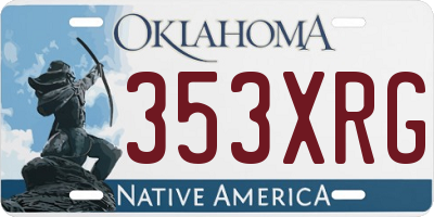 OK license plate 353XRG
