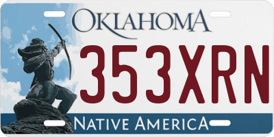 OK license plate 353XRN