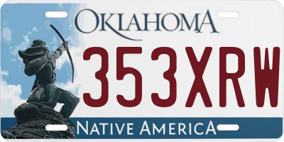 OK license plate 353XRW