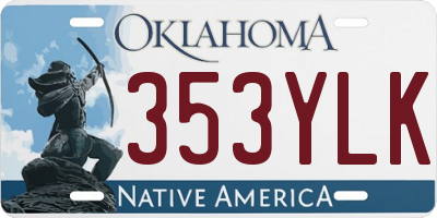 OK license plate 353YLK