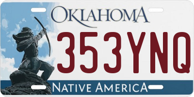 OK license plate 353YNQ