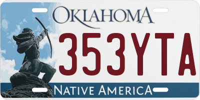 OK license plate 353YTA