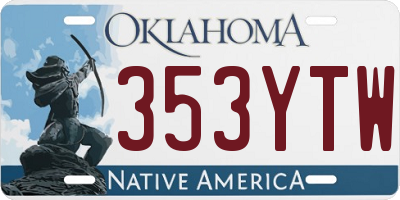 OK license plate 353YTW