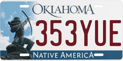 OK license plate 353YUE