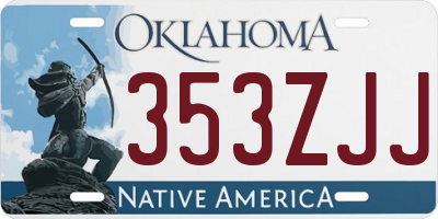 OK license plate 353ZJJ