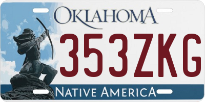 OK license plate 353ZKG