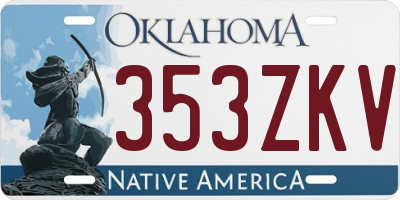 OK license plate 353ZKV