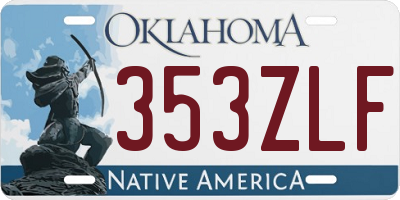 OK license plate 353ZLF