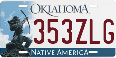 OK license plate 353ZLG